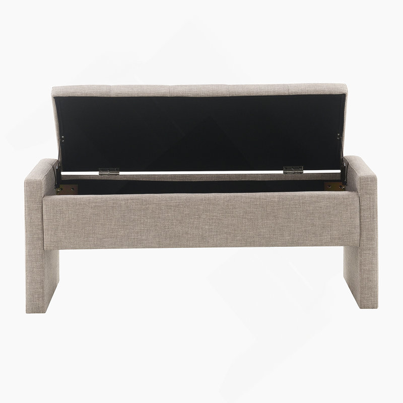 Banc de bout de lit moderne avec rangement, grand tabouret de repose-pieds rembourré, banc de meuble-lavabo de fenêtre confortable pour le salon, la chambre à coucher
