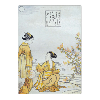 Tempered Glass Hagi No Tamagawa by Harunobu Suzuki Chopping Board