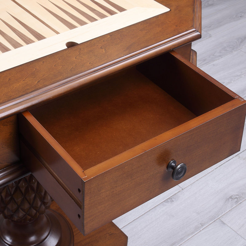 Cherry Finish Reversible Chess Checker Game Table w/Game Tray (Chess Fingures Not Included)