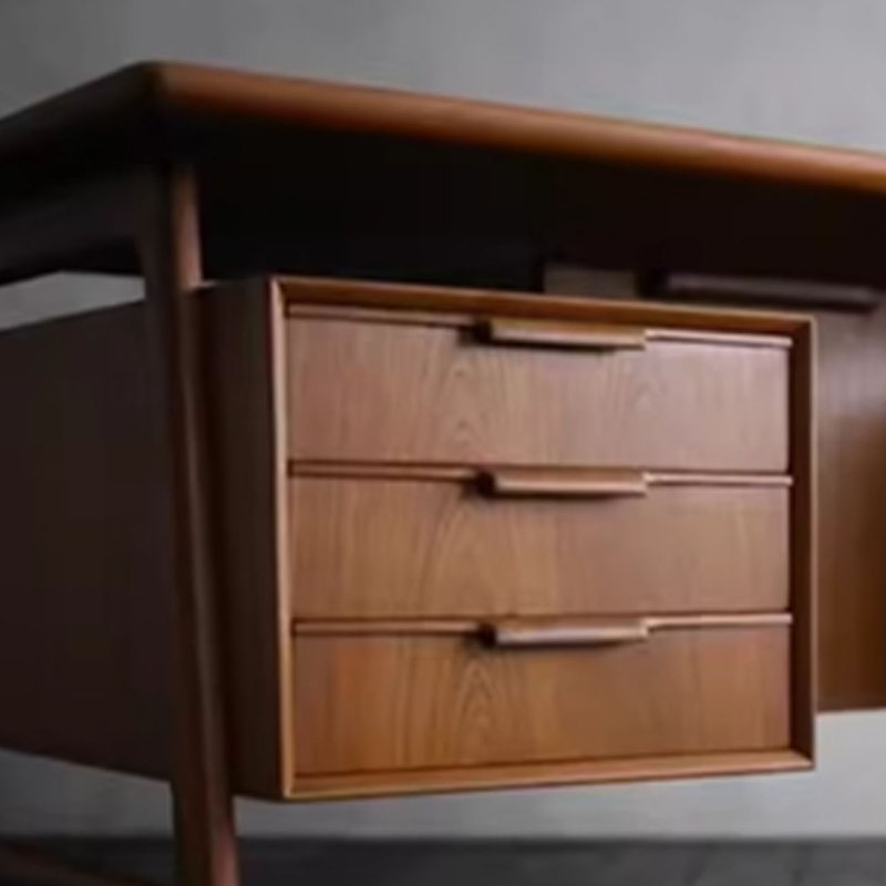 Bureau complet en bois d'hévéa massif
