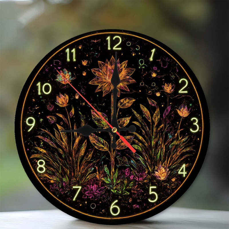 Horloge lumineuse avec art floral