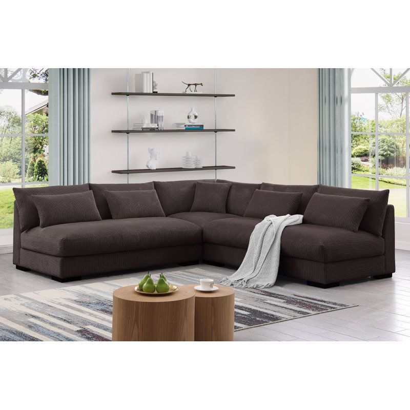 Sectional, Chocolate Corduroy
