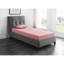 Matelas double et coussin en mousse viscoélastique imprégnée de gel et gris anthracite, très respirant pour un sommeil paisible, oreiller de 7 po, tissu rose, sommeil relaxant gris anthracite