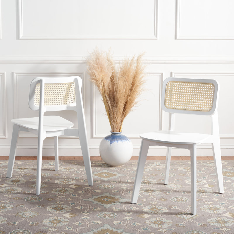 Chaise de salle à manger Finchamp Cane, Blanc