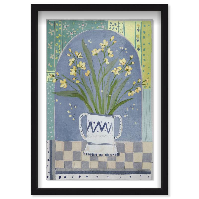 Daylilies in a Vase Shadowbox Floral & Botanical Print by Oliver Gal, Black Frame, 10 x 15, 37.5"H x 25.5"W, Black Shadowbox