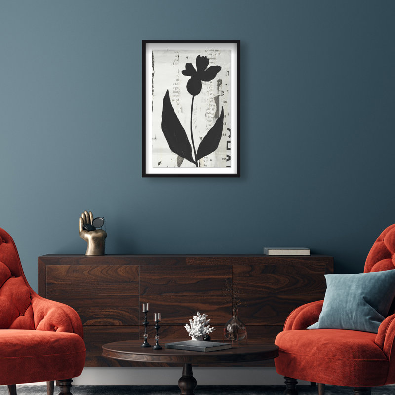 Single Orchid Print by Oliver Gal, 25.5"H x 17.5"W, Black Shadowbox