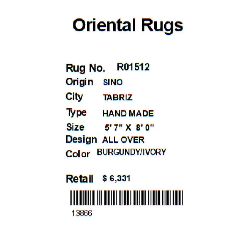 Oriental Area Rug in Burgundy