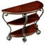Console demi-lune avec rangement, 2 tablettes pour pneus