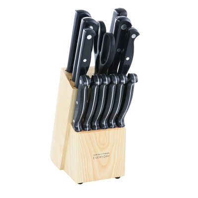 Martha Stewart 14 Piece Stainless Steel Knife Block Set
