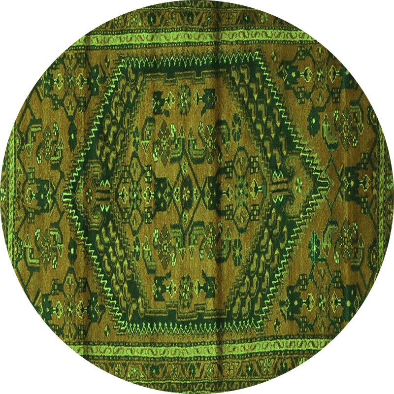 Washable Oriental Indoor Rug, Round 4'