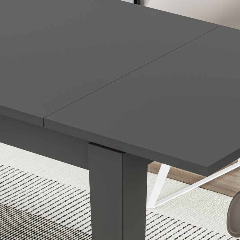 Tolmen Rectangular Extendable Dining Table - 120 to 170 cm, Anthracite, 75cm H x 170cm L x 80cm D