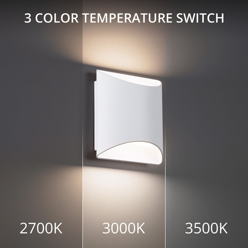 Duet 5.5" LED Wall Sconce 3-CCT 2700K-3000K-3500K, 2700K, White