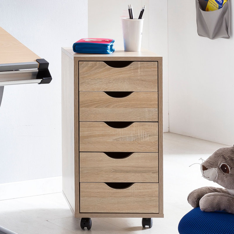 5 Drawer Filing Cabinet, Sonoma oak colour