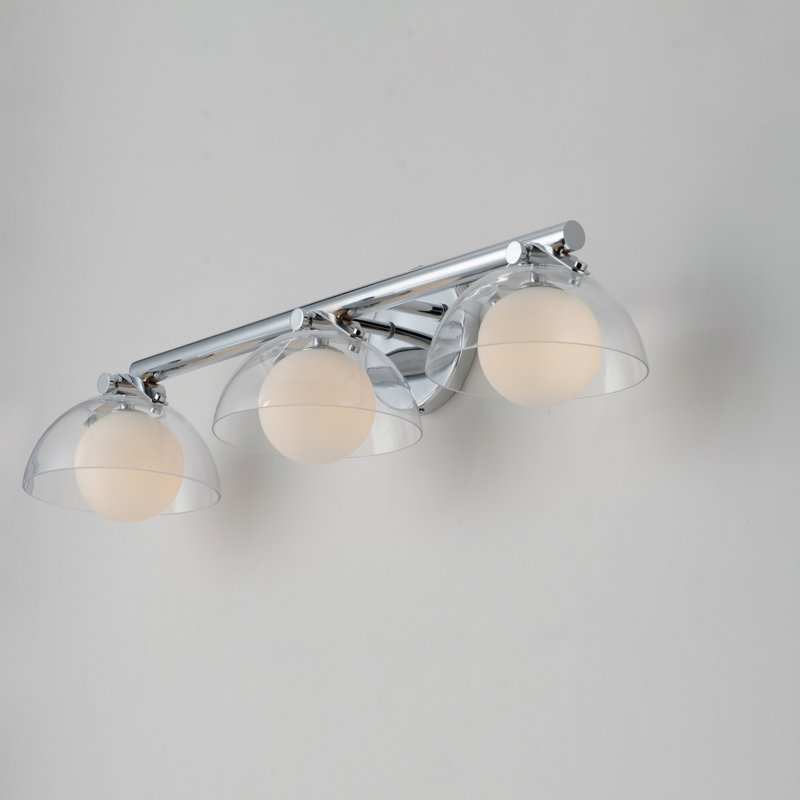 Domain 3 - Light Vanity Light, Polished Chrome, Clear