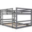 Lit superposé double gris avec garde-corps - construction en bois massif, convient aux matelas de taille, au lit d'espace, rehausse le décor de la chambre à coucher, deux bien