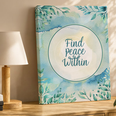 Toile, "Sereine and Calmer Illustration", présentant un fond d'art aquarelle doux dans de douces nuances de bleu et de crème