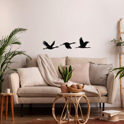 Décoration murale en métal Cranes pour la maison et l'extérieur - Décoration murale