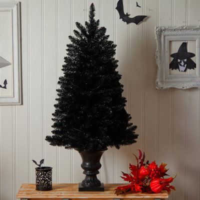 Arbre de Noël épinette noir 4 pi avec 100 lumières DEL H 4 pi