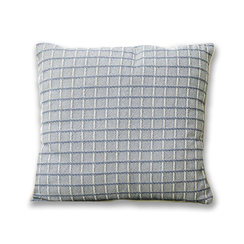Woven Pillow, Blue Checkered