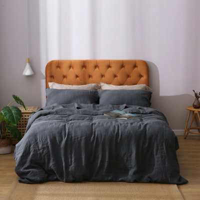 Ensemble de housse de couette gris anthracite en lin