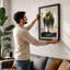 Weeping Willow Japandi - Framed Print-2131379282-2131379308