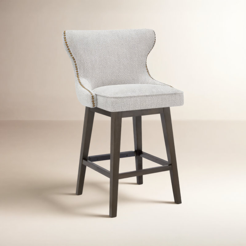 Caraline Swivel Counter & Bar Stool, Counter Stool (26" Seat Height), White