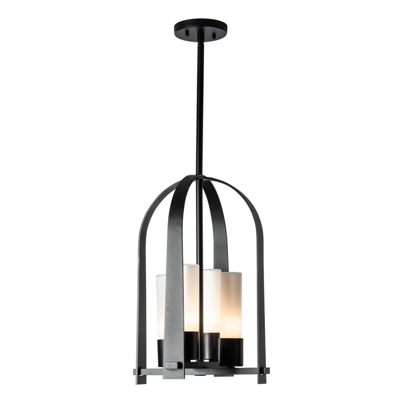 Triomphe 4 - Light Outdoor Hanging Lantern, Opal, Coastal Black