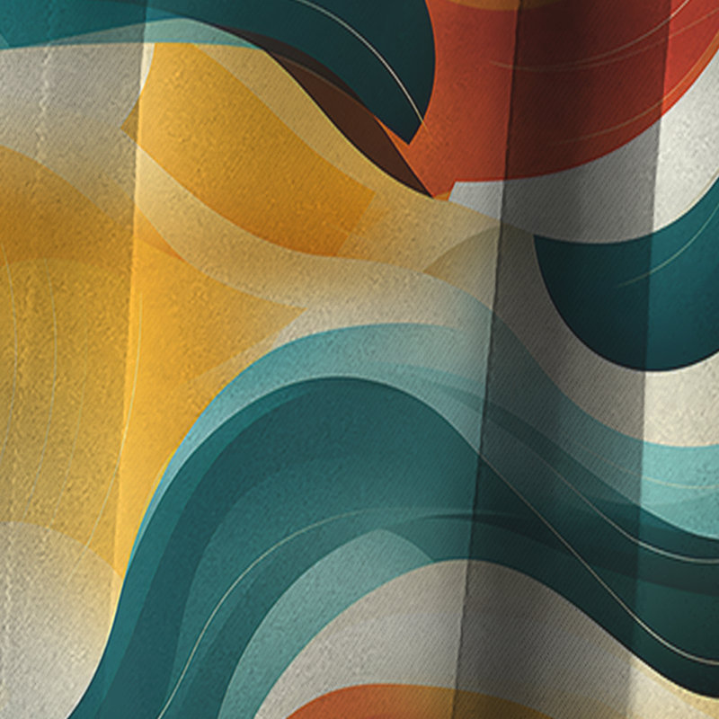 Mod Wave Revival I - Rideau Mid-Century - Rideau occultant géométrique - 1 panneau, L 52 po x L 95 po