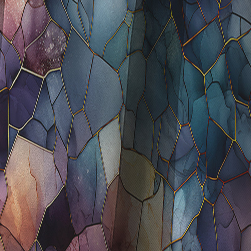 Moody Mosaic Ii Moody Patterns I - Rideau occultant en marbre marbré abstrait - 1 panneaux, L 52 po x L 63 po