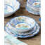 Blue Lagoon 12-Piece Melamine Dinnerware Set – Coastal Coral & Seashell Design – Service for 4 with Durable, Lightweight, BPA-Free Plates & Bowls – Dishwasher-Safe for Nautical & Beach House Decor