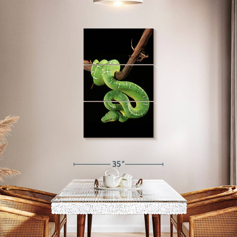 Brampt Hanging Emerald Tree Snake, 45" H x 28" W