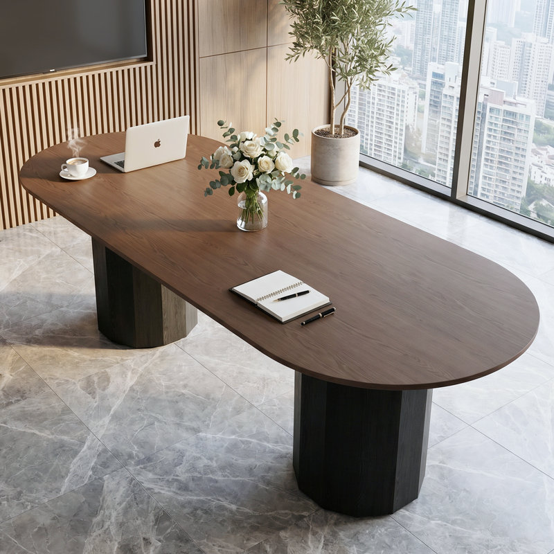 Table de conférence ovale 86 po Aine, Walnut