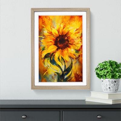 Sunflower Abstract - Framed Print