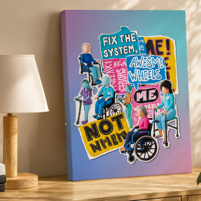 Canvas Create A Vibrant Collage Featuring Various Elements That Represent Neurodiversity Wall Art And Disability Awareness Central To Canvas Wall Art