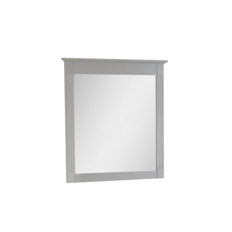 Miroir rectangulaire moderne en bois massif avec cadre H 33 po, 33 po x 32 po, Gris Titainum
