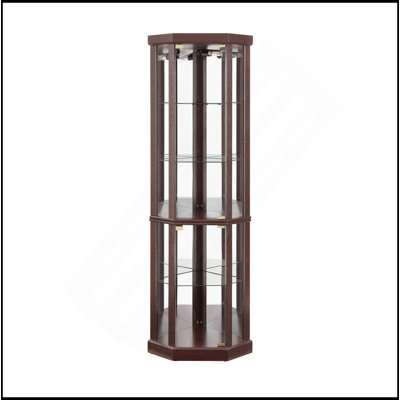 Vitrine lumineuse exquise pour le salon, présentant des antiquités et des collections