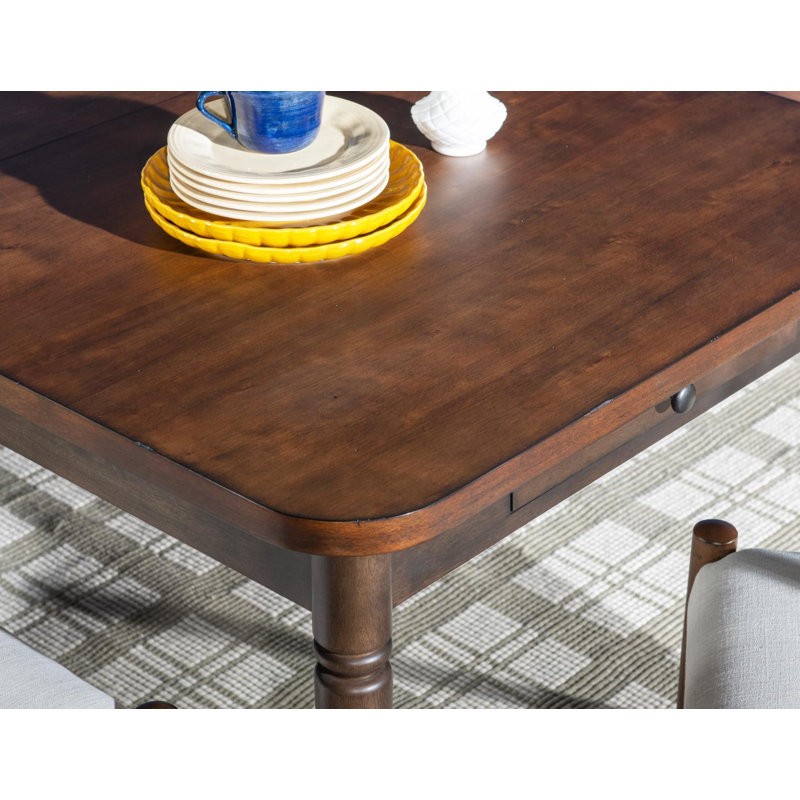 Table avec pieds en placage de bois franc rustique Sachar