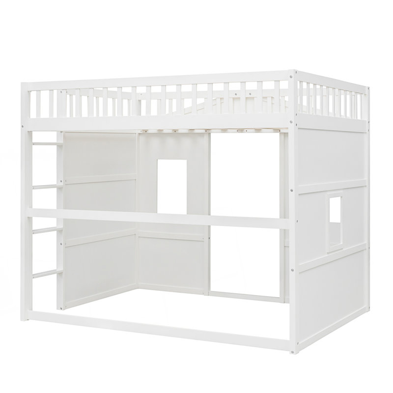 Lit mezzanine pleine grandeur avec échelle, Blanc