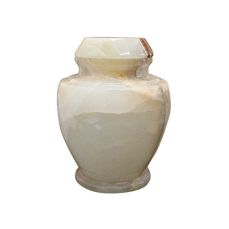 Urne de crémation décorative en marbre pour adultes, motif marbré vert clair, grande capacité