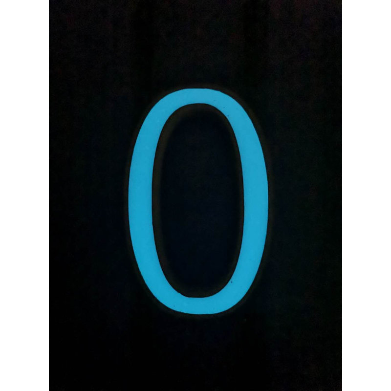 Numéro de maison à fixation en surface 6 po H, Turquoise, 0 