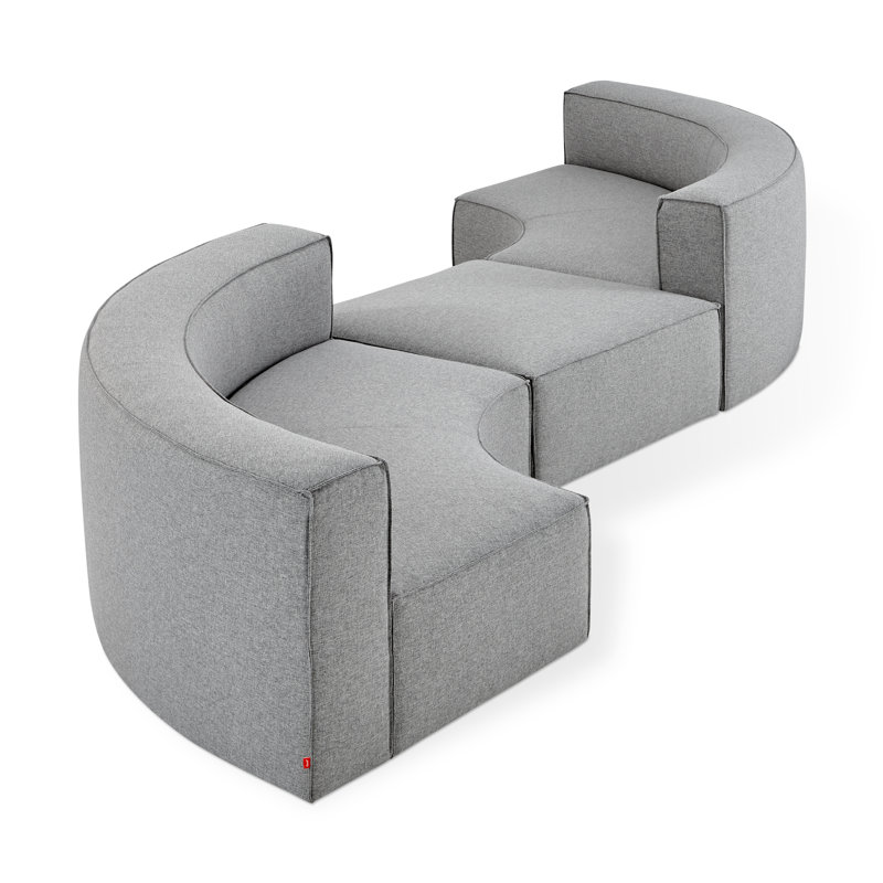 Canapé modulaire réversible avec repose-pieds Mix Modular, Sergé Performance Performance Stone du Parlement