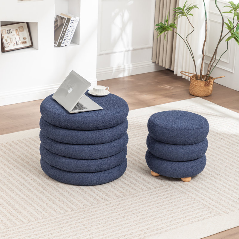 Repose-pieds avec rangement 23,5 po Ashyiah, Bleu
