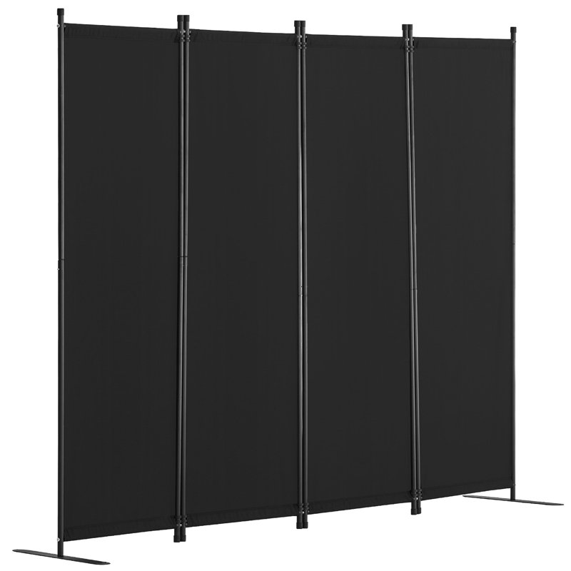 Paravent noir à 4 panneaux 8867,5 pouces pour bureau, bureau, construction stable, écran d'intimité en tissu facile à assembler 8867.5 pouces, noir, chambre à coucher, salle à manger, pare-soleil