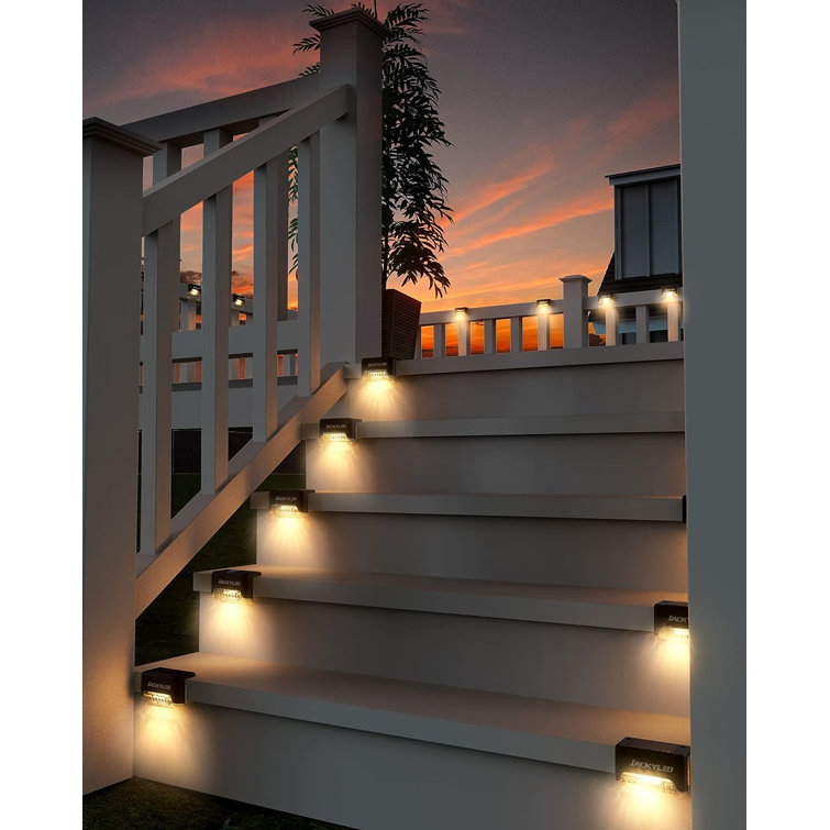 JACKYLED Step Lights Waterproof LED Outdoor Lights Deck Stair Fence Railing  Wall Garden Backyard Wayfair