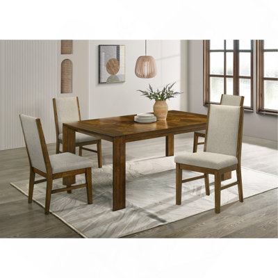 Dining Set 5-Piece, Rectangular, Wooden, Upholstered, Dining Room Furniture