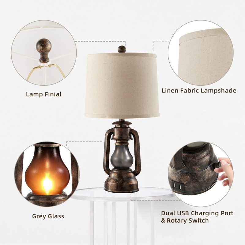 Ensemble de 2 lampes de table Farmhouse Lantern