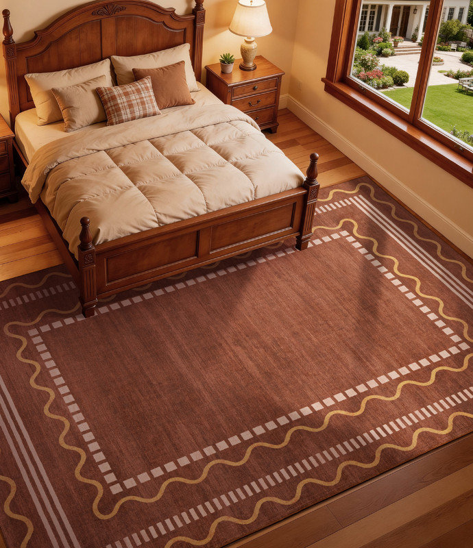 Tapis moderne lavable à la machine avec envers antidérapant, Rectangle 6 pi x 9 pi
