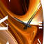 Horloge murale orange à motif abstrait fractal chaleureux II-93382041
