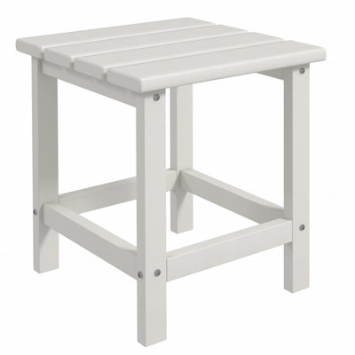 Side Table, Square Patio End Table, Weather Resistant 15" Outdoor Hdpe Table