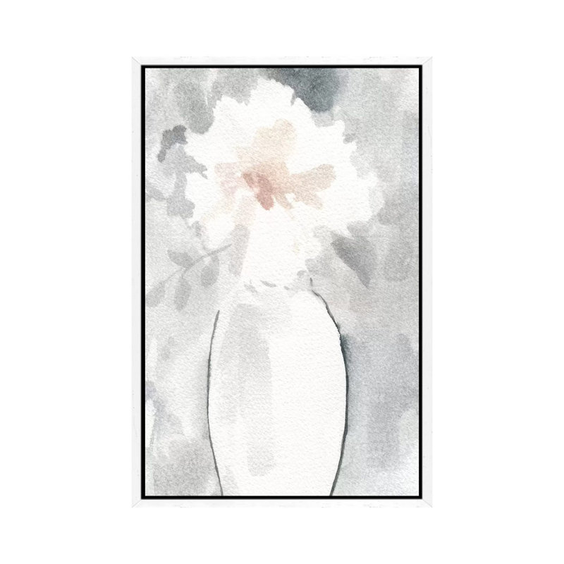 Silver Blush I by Carol Robinson - Painting on Canvas, 66.04 cm H x 45.72 cm W, White Framed